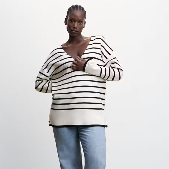 MANGO - Oversized striped sweater - Picture 3 of 10